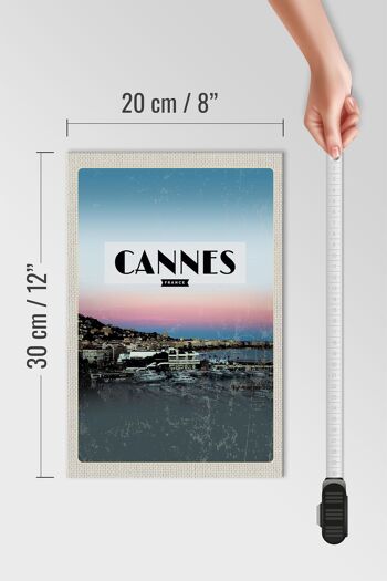 Panneau en bois voyage 20x30cm Cannes France panorama photo vacances 4