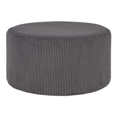 Melby Pouf - Round pouf in dark grey corduroy HN1212