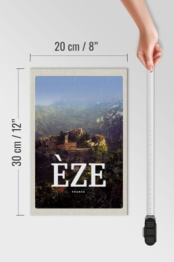 Panneau en bois voyage 20x30cm Eze France plus belles vacances panoramiques 4