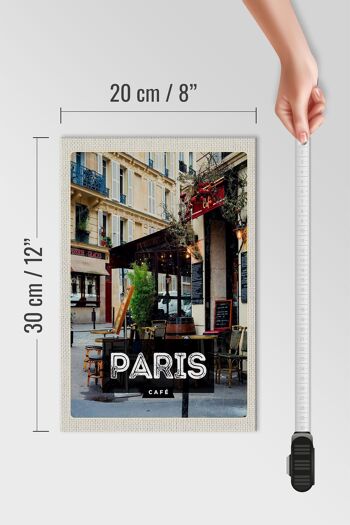 Panneau en bois voyage 20x30cm, affiche de Destination de voyage café Paris, cadeau 4