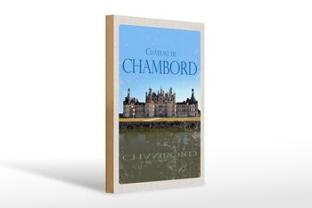 Panneau en bois voyage 20x30cm Château de Chambord Château Rétro 1