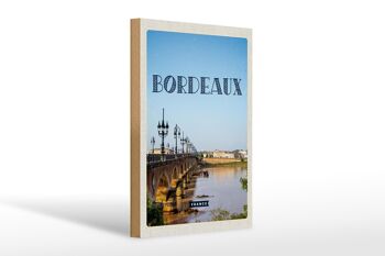 Panneau en bois voyage 20x30cm Bordeaux France destination voyage cadeau 1