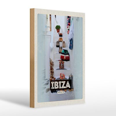 Cartello in legno da viaggio 20x30 cm Ibiza Spagna vacanza mare regalo