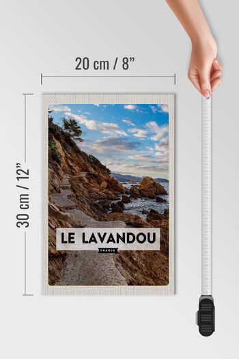 Panneau en bois voyage 20x30cm Le Lavandou France montagnes mer vacances 4