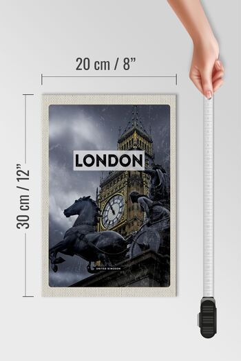 Panneau en bois voyage 20x30cm Londres Big Ben Queen Elizabeth Tower 4