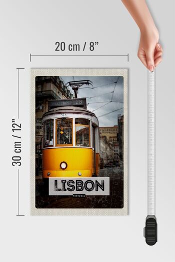 Panneau en bois voyage 20x30cm Lisbonne Portugal tram 28 4