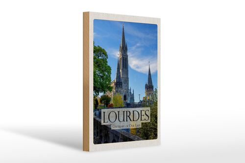 Holzschild Reise 20x30cm Sanctuaires Notre-Dame de Lourdes
