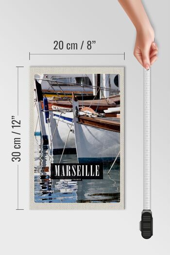 Panneau en bois voyage 20x30cm Marseille France cadeau vacances 4