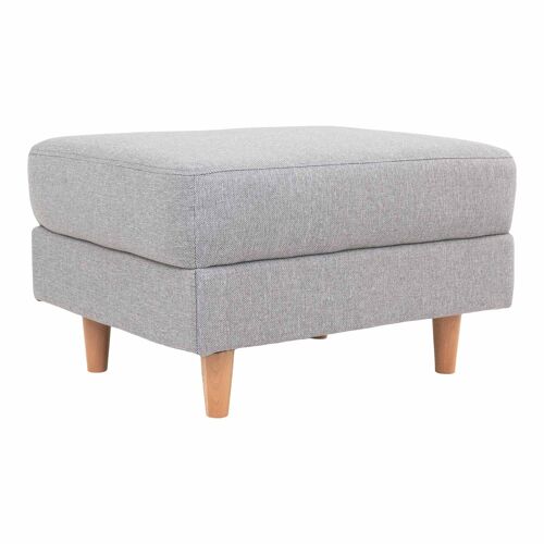 Bologna Pouf - Pouf in light grey with natural legs 52x68xH42 cm HN1001