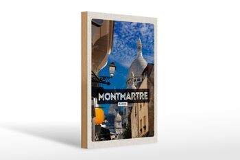 Panneau en bois voyage 20x30cm Montmartre Paris colline destination voyage 1
