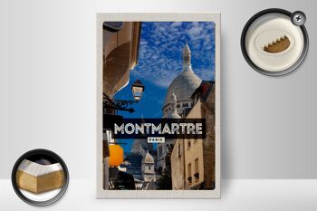 Panneau en bois voyage 20x30cm Montmartre Paris colline destination voyage 2