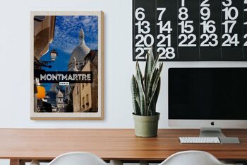 Panneau en bois voyage 20x30cm Montmartre Paris colline destination voyage 3