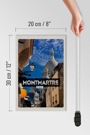 Panneau en bois voyage 20x30cm Montmartre Paris colline destination voyage 4