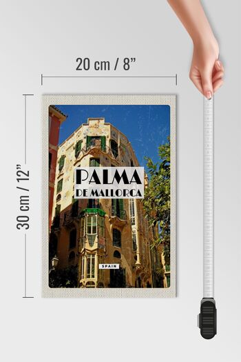 Panneau en bois voyage 20x30cm Palma de Majorque Espagne vieille ville 4