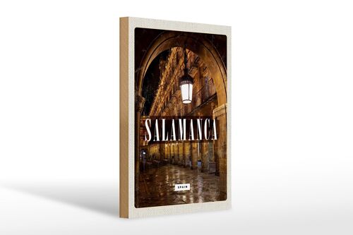 Holzschild Reise 20x30cm Salamanca Spain Architektur Retro