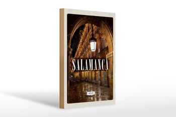 Panneau en bois voyage 20x30cm Salamanque Espagne architecture rétro 1