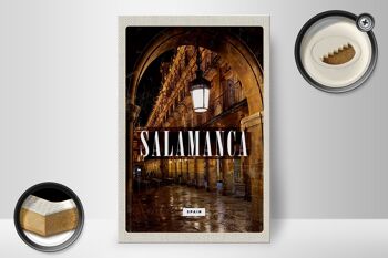 Panneau en bois voyage 20x30cm Salamanque Espagne architecture rétro 2