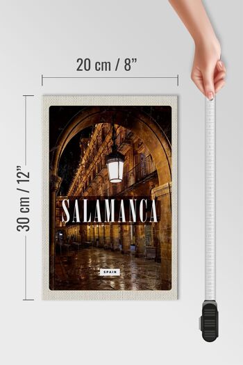 Panneau en bois voyage 20x30cm Salamanque Espagne architecture rétro 4