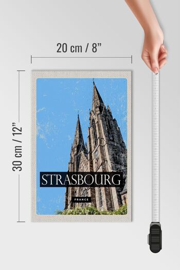 Panneau en bois voyage 20x30cm Cathédrale de Strasbourg France 4