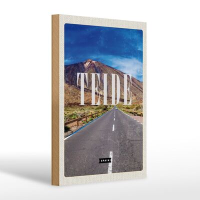 Cartel de madera viaje 20x30cm Teide España encuesta regalo retro