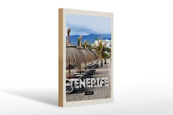 Panneau en bois voyage 20x30cm Tenerife Espagne vacances plage palmiers 1