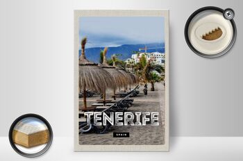 Panneau en bois voyage 20x30cm Tenerife Espagne vacances plage palmiers 2