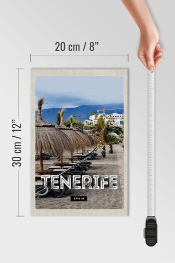 Panneau en bois voyage 20x30cm Tenerife Espagne vacances plage palmiers 4