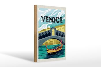 Panneau en bois voyage 20x30cm Venise Italie photo pittoresque 1