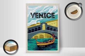 Panneau en bois voyage 20x30cm Venise Italie photo pittoresque 2