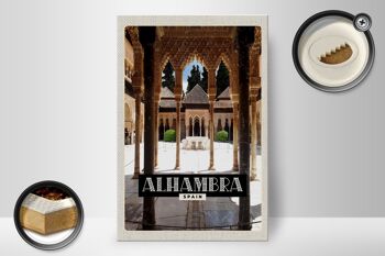Panneau en bois voyage 20x30cm Alhambra Espagne vacances touristiques 2