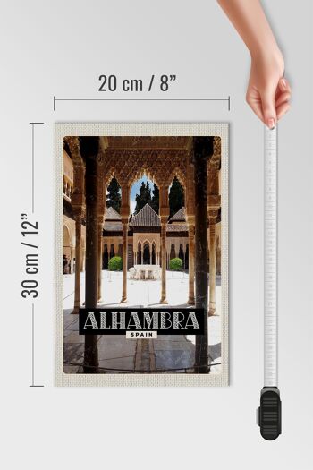 Panneau en bois voyage 20x30cm Alhambra Espagne vacances touristiques 4