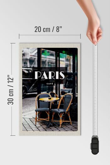 Panneau en bois voyage 20x30cm, affiche de Destination rétro café Paris 4
