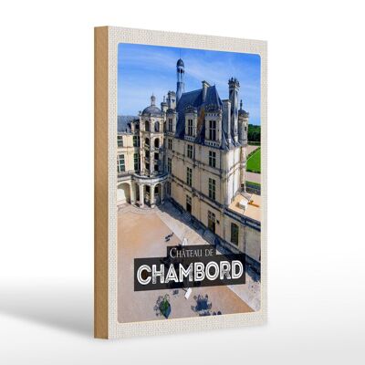 Panneau en bois voyage 20x30cm Château de Chambord