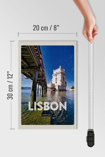 Panneau en bois voyage 20x30cm Lisbonne Portugal vacances à la mer 4