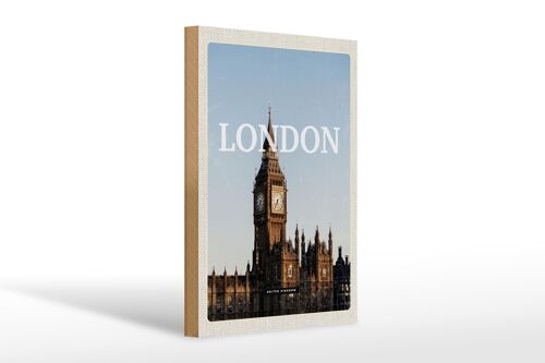 Holzschild Reise 20x30cm London UK Big Ben glocke Geschenk