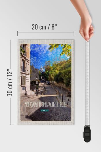 Panneau en bois voyage 20x30cm Plaque de rue Montmartre Paris 4