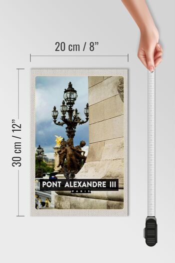 Panneau en bois voyage 20x30cm Point Alexandre III Paris destination voyage 4