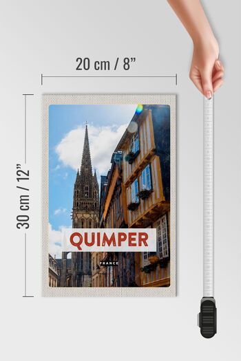 Panneau en bois voyage 20x30cm Quimper France cadeau cathédrale 4