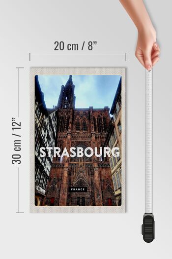 Panneau en bois voyage 20x30cm Strasbourg France architecture 4