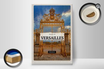 Panneau en bois voyage 20x30cm Château de Versailles France porte dorée 2