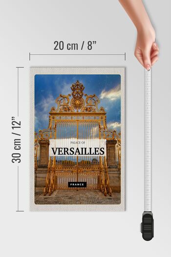 Panneau en bois voyage 20x30cm Château de Versailles France porte dorée 4