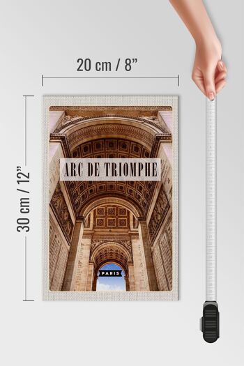 Panneau en bois voyage 20x30cm Arc de Triomphe Paris décoration dessous 4