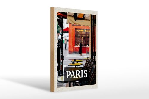 Holzschild Reise 20x30cm Paris Cafe Restaurant Reiseziel