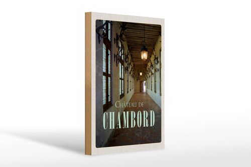 Holzschild Reise 20x30cm Chateau de chambord Schloss Geschenk