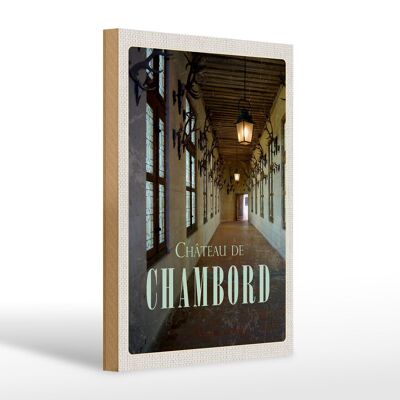 Panneau en bois voyage 20x30cm Château de Chambord cadeau château
