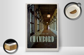 Panneau en bois voyage 20x30cm Château de Chambord cadeau château 2