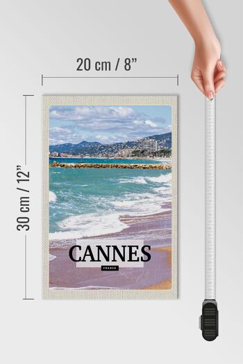 Panneau en bois voyage 20x30cm Cannes France mer plage cadeau 4