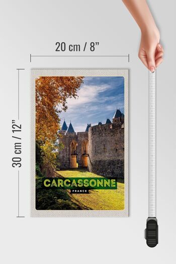 Panneau en bois voyage 20x30cm Carcassonne France destination de voyage vacances 4