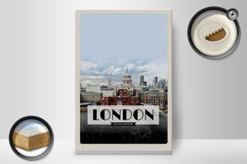 Panneau en bois voyage 20x30cm Londres Royaume-Uni affiche photo 2