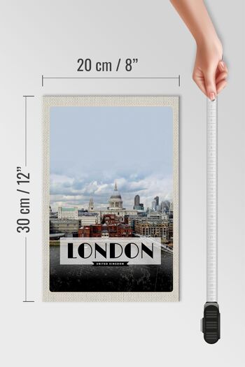 Panneau en bois voyage 20x30cm Londres Royaume-Uni affiche photo 4